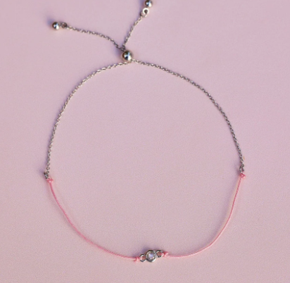 Copy of Boarding for Breast Cancer Thread Chain Slider Bracelet