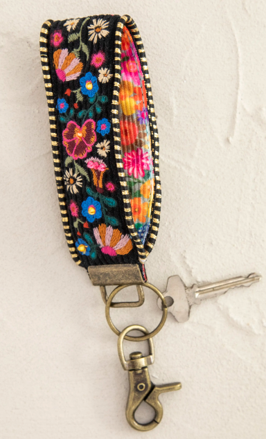 Embroidered Key Chain - Black