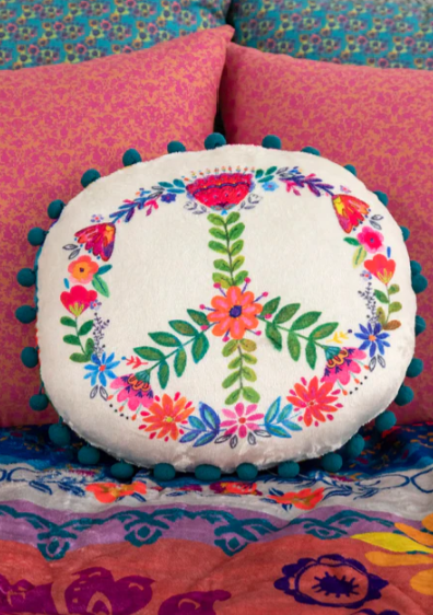 Shaped Cozy Pillow - Peace Sign