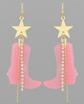 Western Boots & Star Dangle Earrings