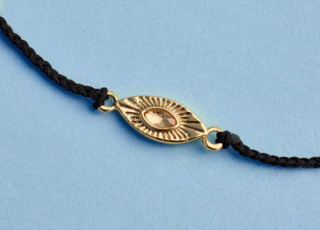 Sunburst Eye Gold Charm Bracelet
