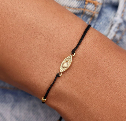 Sunburst Eye Gold Charm Bracelet