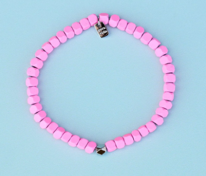 Coated Hematite Stretch Bracelet, Pink