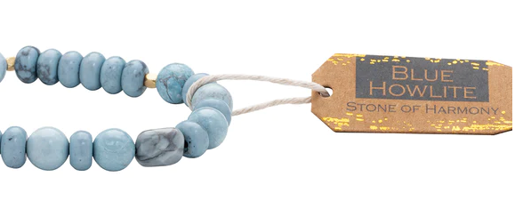 Stone Stack Bracelet, Blue Howlite - Stone of Harmony