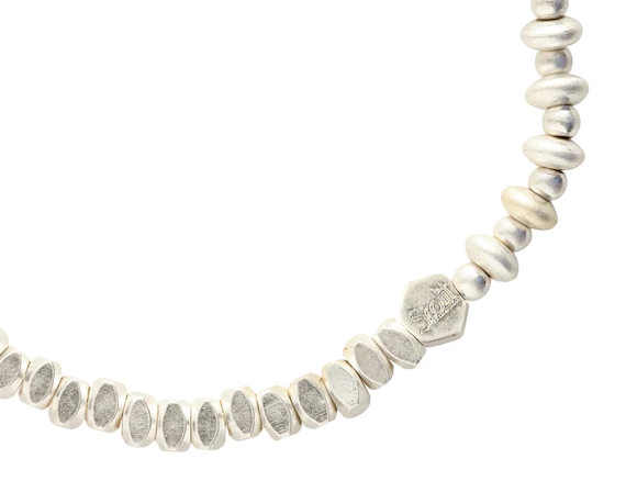 Mini Metal Stacking Bracelet - Mixed Silver Beads