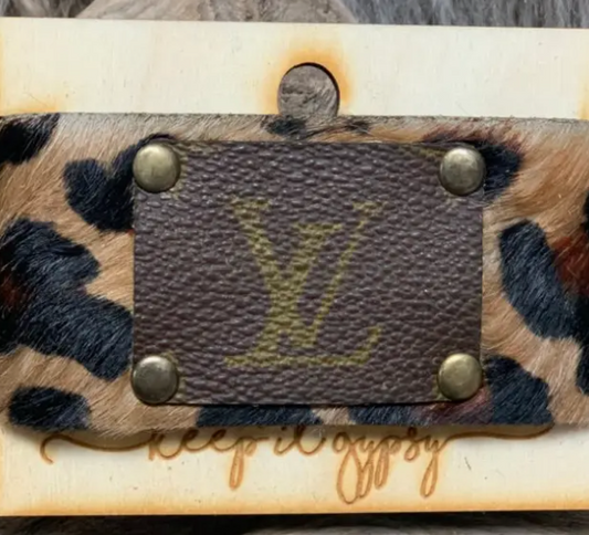 LV Upcycled Cuff Collection 4, Leopard
