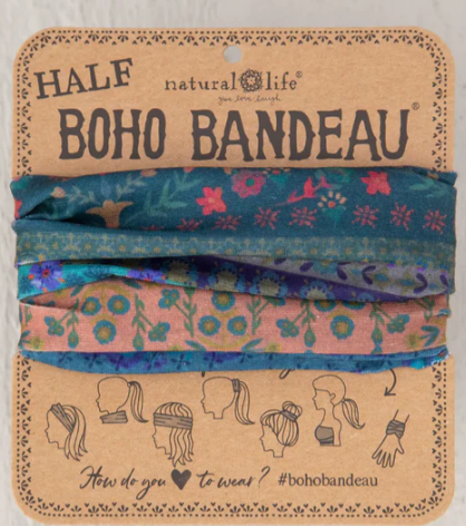 Half Boho Bandeau Headband - Folk Floral Border