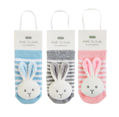 Bunny Rattle Toe Sock Sets