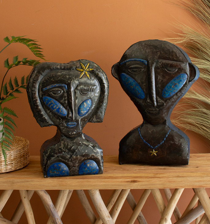 Hammered Painted People Tabletop Sculptures