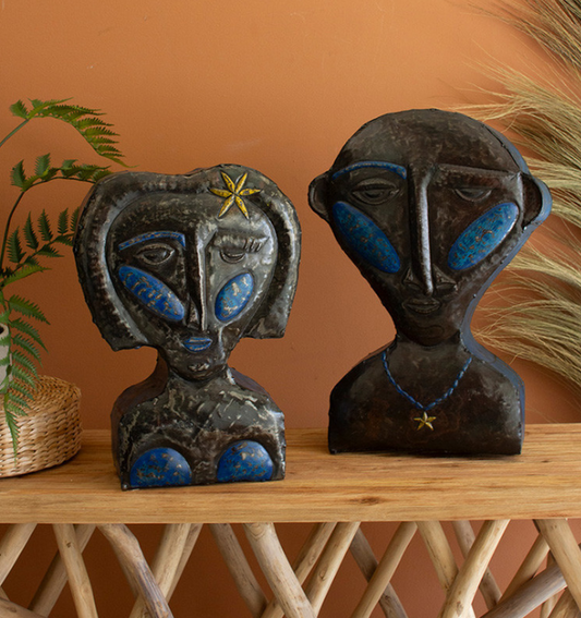 Hammered Painted People Tabletop Sculptures