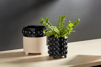 Black Bead Flower Pots