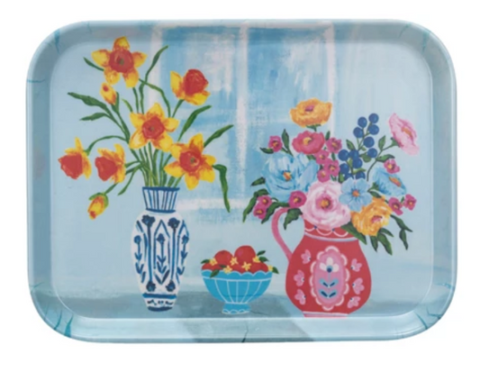 Flowers in Vases Bamboo Fiber Tray