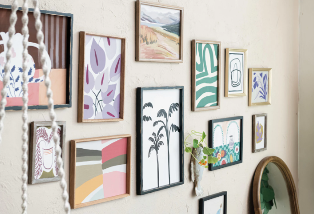 Wood Framed Glass Wall Decor