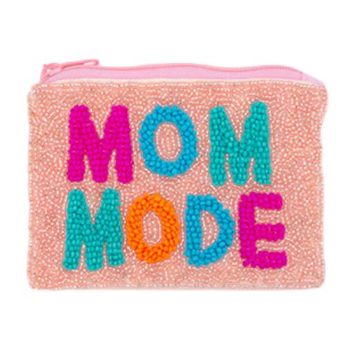 "Mom Mode" Beaded Coin Pouch