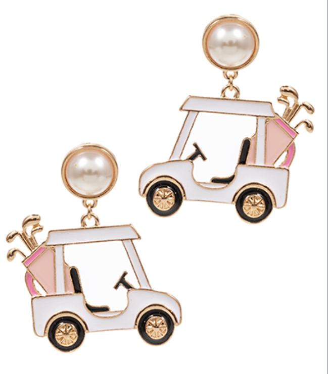 Golf Cart & Golf Club Earrings