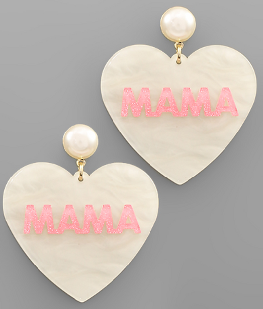 MAMA Heart & Pearl Earrings