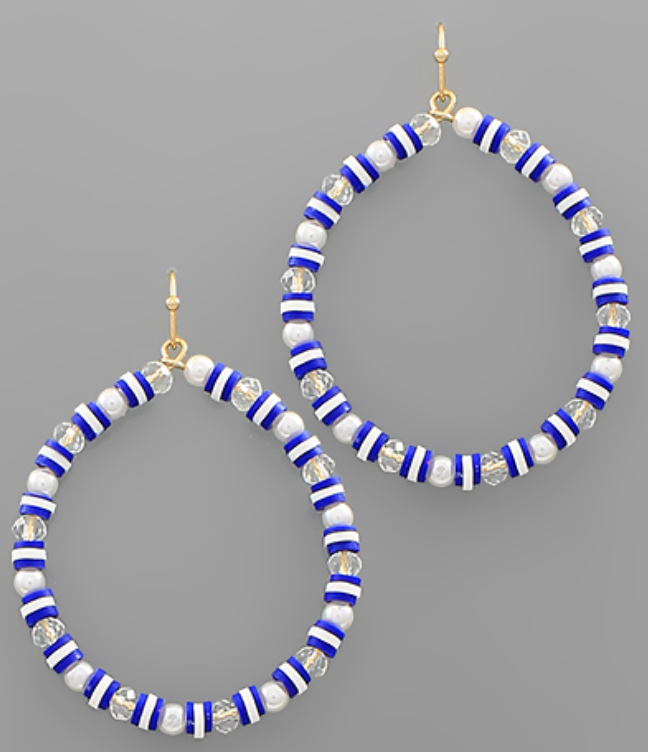 Glass Circle Beaded Earrings