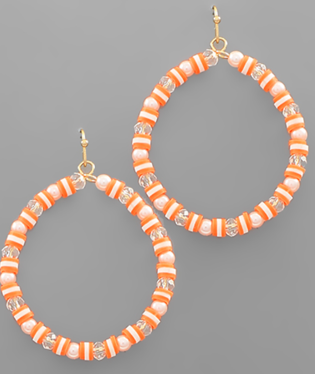 Glass Circle Beaded Earrings