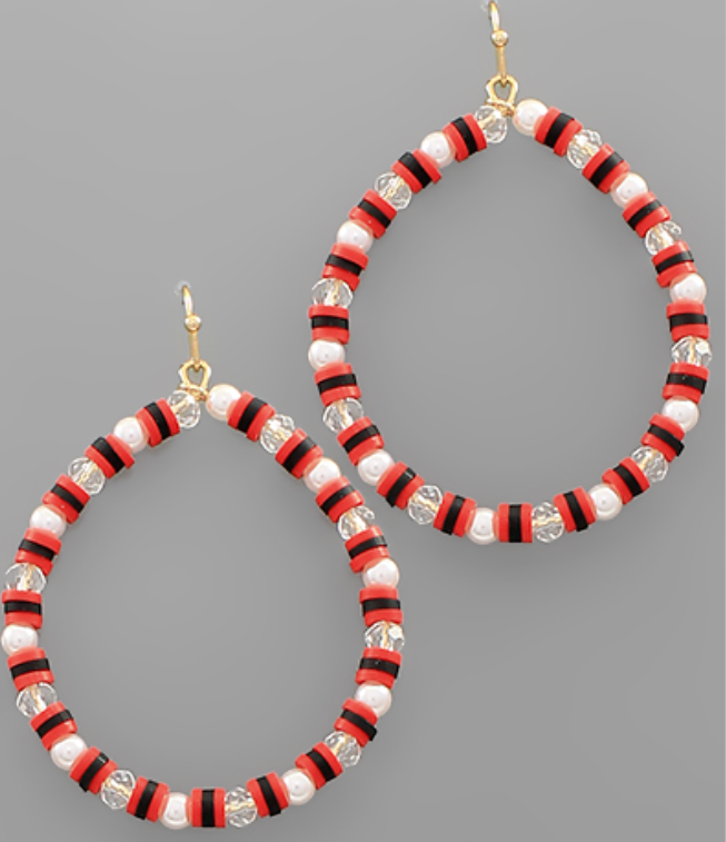 Glass Circle Beaded Earrings