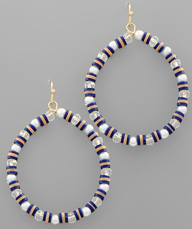 Glass Circle Beaded Earrings