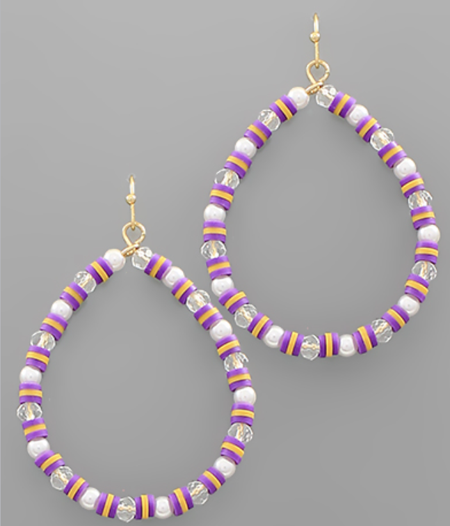 Glass Circle Beaded Earrings