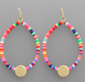 Rubber Bead Teardrop & Disk Earrings