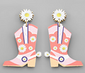 Printed Cowgirl Boot Earrings