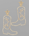 Crystal Hollow Cowboy  Earrings