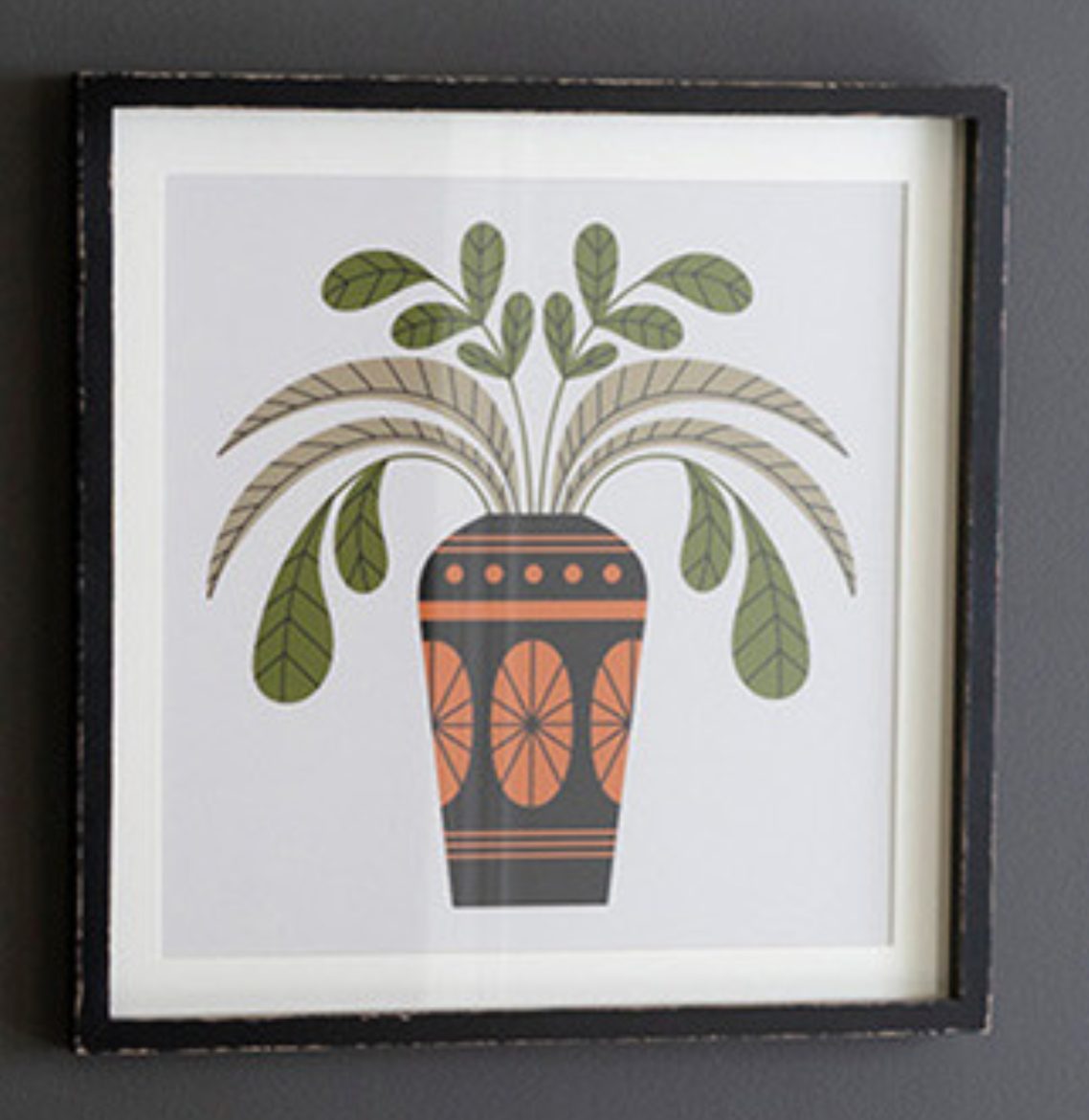 Framed Vases with Foliage Wall Prints