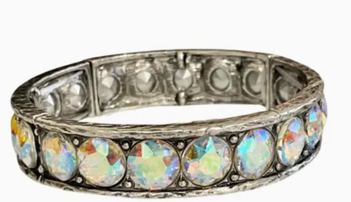 Rhinestone Studded Stretch Bracelet
