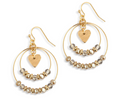 Beaded Love Earrings - Gray