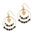 Beaded Love Earrings - Black