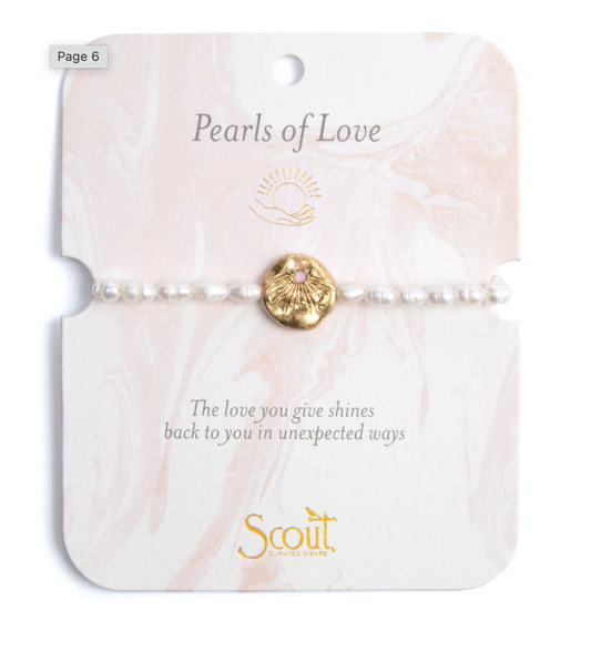 Pearl Affirmation Bracelet - Love/Gold