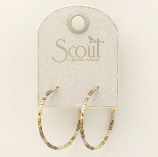 Chromacolor Miyuki Small Hoop - Pewter Multi/Gold