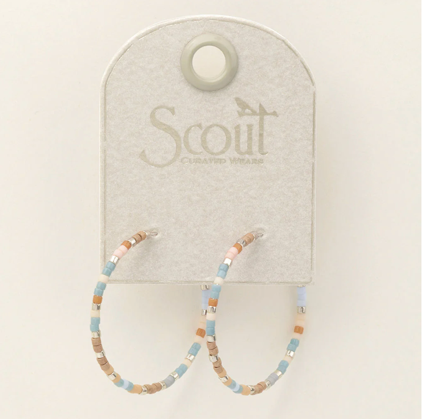 Chromacolor Miyuki Small Hoop - Desert Blue Multi / Silver