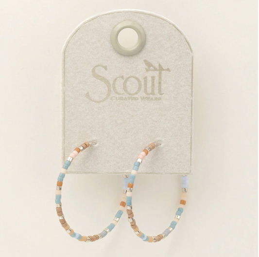 Chromacolor Miyuki Small Hoop - Desert Blue Multi / Silver