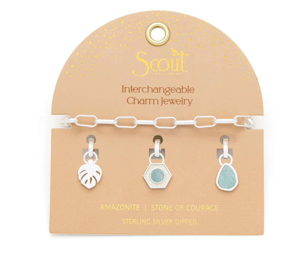 Interchangeable Charm Bracelet - Amazonite / Courage