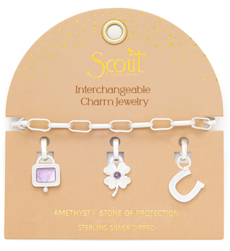 Interchangeable Charm Bracelet - Amethyst / Protection