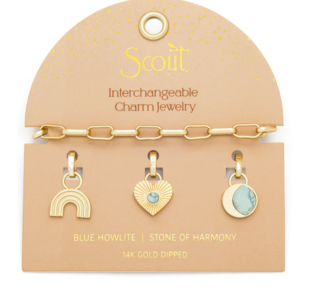 Interchangeable Charm Bracelet - Blue Howlite / Harmony