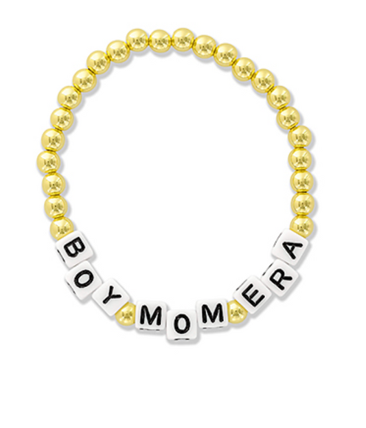 Boy Mom Era Beaded Stretch Bracelet