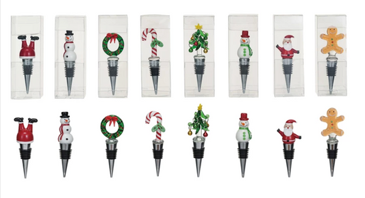 Enameled Holiday Icon Bottle Stoppers
