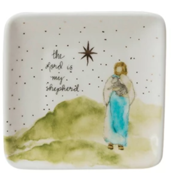 Christmas Stoneware Dish w/ Gold Electroplating