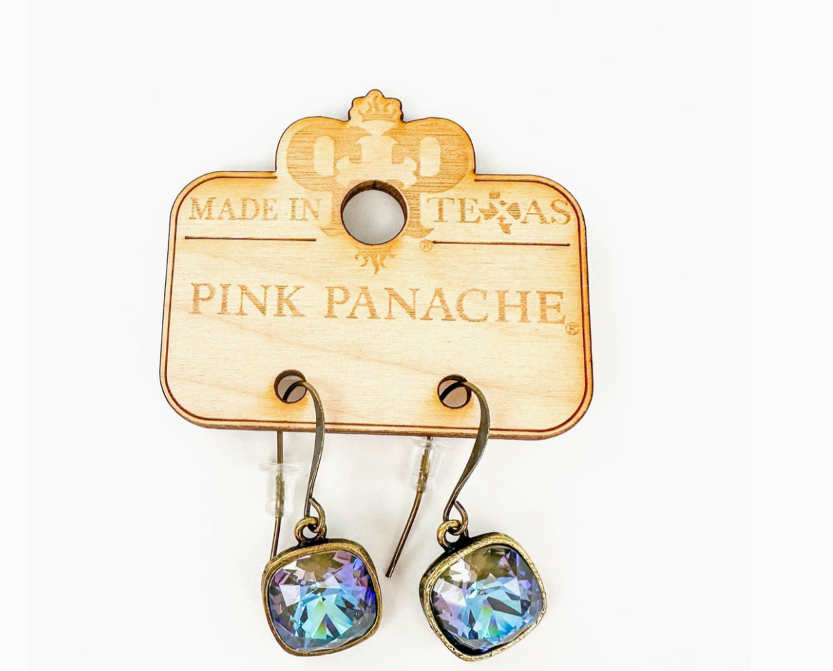 Austrian Square Crystal Hook Earrings