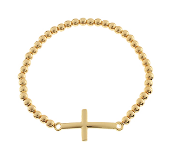 Cross & Stainless Steel Ball Bracelet