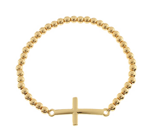 Cross & Stainless Steel Ball Bracelet