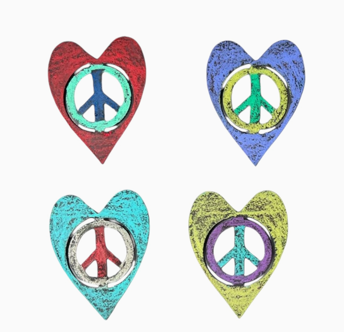 Peace Sign Heart Magnets