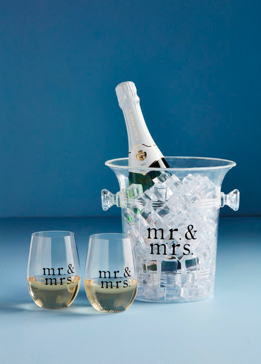 Mr. & Mrs. Ice Bucket & Glass Set