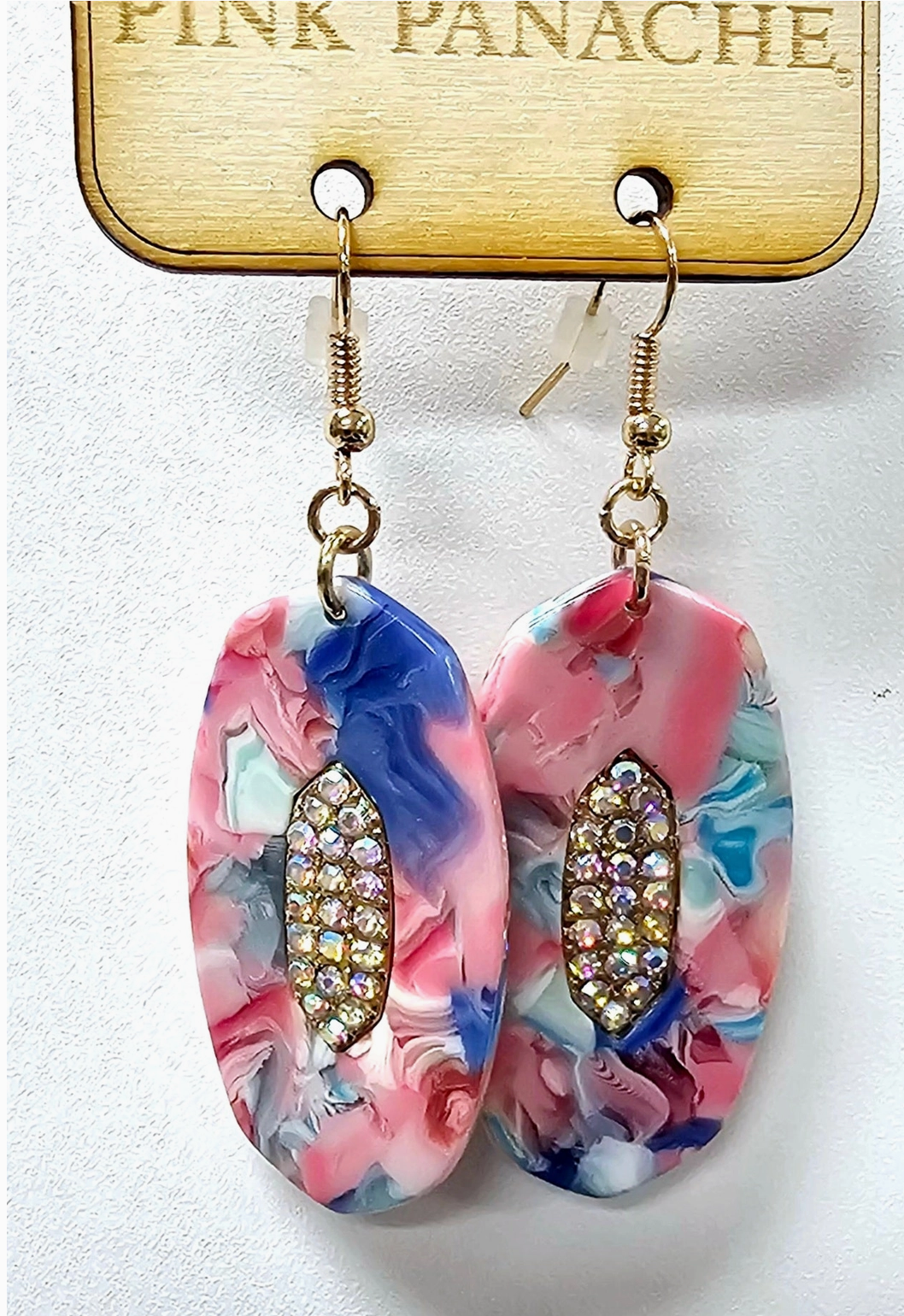 Swirl Hexagon Acrylic Earrings