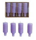 Set of 4 Unscented Bottle Taper Candles in Box