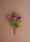 Bundle of 7 Artificial Purple Ball Dahlias